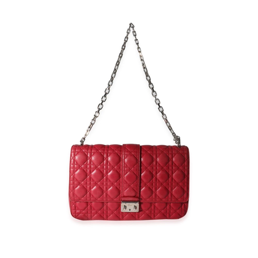 Dior Red Cannage Quilted Miss Dior Promenade Flap Bag